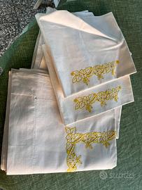 Lenzuola ricamate a mano