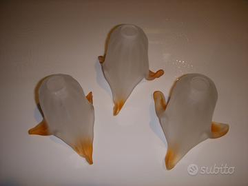 Tre bocce in vetro per lampdario