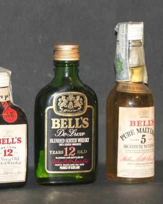 BELL'S - 3 mignon whisky bottigliette vintage