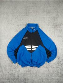 Felpa Giacca Adidas Vintage Blue Track Jacket 80s
