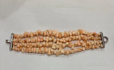 Bracciale vintage in corallo naturale rosato