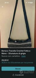 Borsa a Tracolla Crochet Fatta a mano
