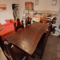  tavolo e sedie in noce nazionale