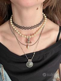 collana Pearl drop chocker