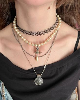 collana Pearl drop chocker