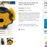 Motore tenda da sole Somfy Mariner 40/17