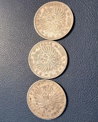 3 MONETE 2 LIRE AQUILA SABAUDA