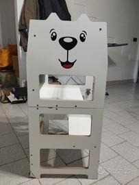Torretta Montessori orso tavolino lavagna 3 in 1