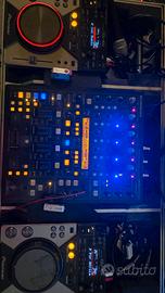 Consolle DJ Pioneer + Mixer + Custodia e cablaggio