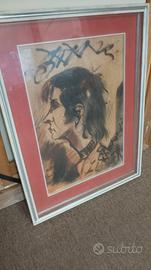 Disegno ritratto originale d'autore con cornice