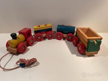 Giocattolo legno treno vintage