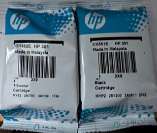 2 cartucce inchiostro   HP301 colore + HP301 nero