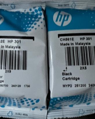 2 cartucce inchiostro   HP301 colore + HP301 nero