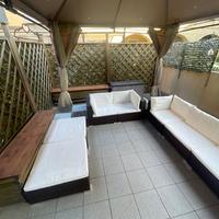 Salottino da giardino versatile in vimini 8 posti