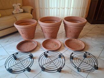 Vasi sotto vasi carrelli porta vasi in resina