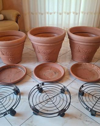 Vasi sotto vasi carrelli porta vasi in resina