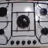 PIANO COTTURA CM. 75, 5/FUOCHI, FINITURA AVENA