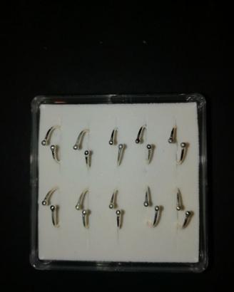 Confezione 10 Orecchini x Naso In Argento 800/925