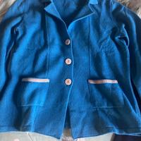 Giacca in cachemire azzurra blue mélange