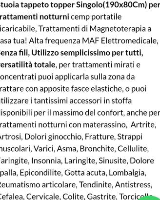 stuoia materassino per magneto terapia più magneto
