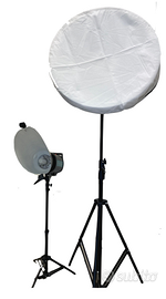 Flash da studio con stativo ombrellino e beauty