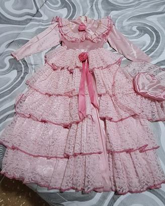 vestito Carnevale Dama bimba 6/8 anni 