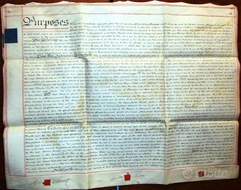 pergamena antica  - grande foglio manoscritto