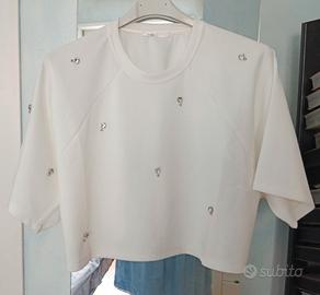 crop top con strass 