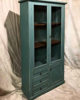 Dispensa a vetrina colore blu ocean verde petrolio