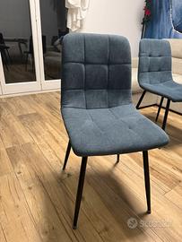 Set 4 sedie sala blu