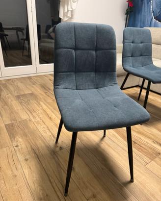 Set 4 sedie sala blu