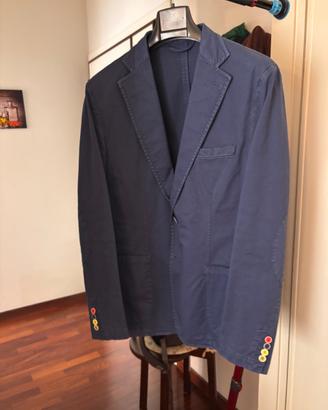 Blazer uomo blu navy destrutturato cotone