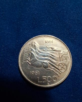 500 lire argento 1961 "quadriga"