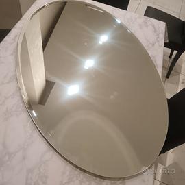 specchio legno ovale