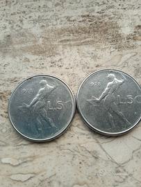 LIRE 50 del 1978  2pz. con errore di conio