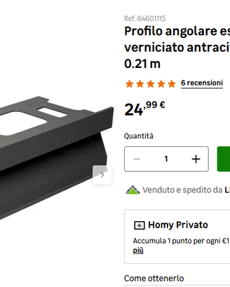 Profilo angolare esterno