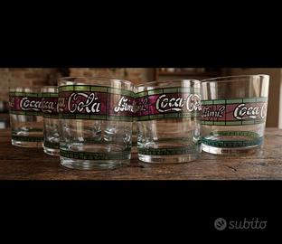 Bicchieri e vassoio da collezione vintage Coca-Col
