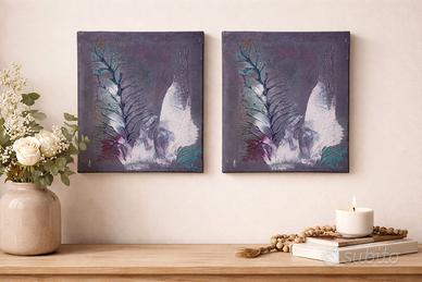 coppia di quadri arte moderna 20x20