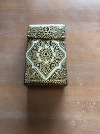 Porta pacchetto sigarette vintage decorato