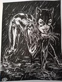 Illustrazione Catwoman fatta a mano ink