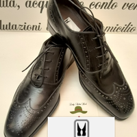 MORESCHI SCARPE UOMO STRINGATE LAVORATE pelle nera
