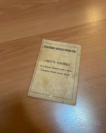 Libretto INFPS – Documento originale anni ’30/’40