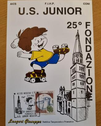 cartolina  comm 25° ann. fondazione pattinaggio