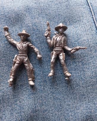 Lotto 2 soldatini cowboy vintage in plastica