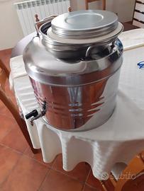 bidone da 30 litri in acciaio con rubinetto 