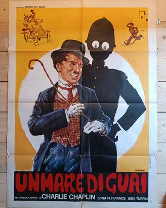 Manifesto cinema "UN MARE DI GUAI" Charlie Chaplin