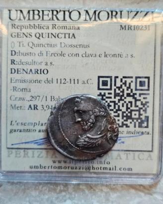 Moneta Repubblica Romana, DENARIO, BB