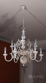 Lampadario bianco shabby