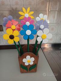 Decorazione fiori legno