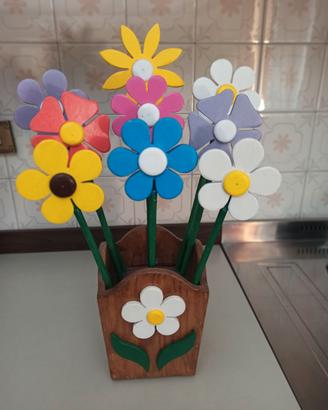 Decorazione fiori legno